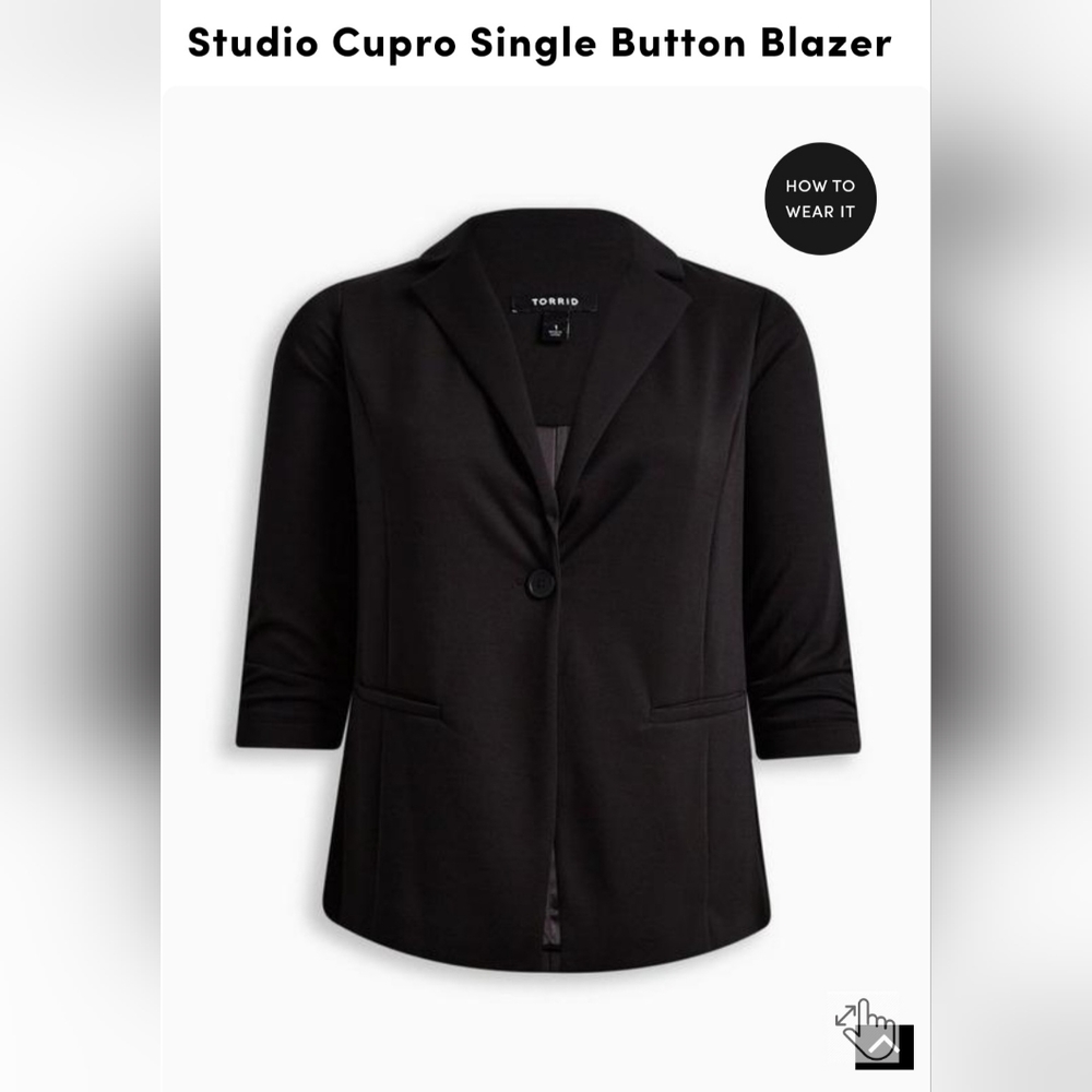 NWT Torrid Black Blazer Size 4 (26)